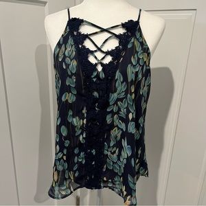 Blu Heaven Tank Blouse Sz Sm
